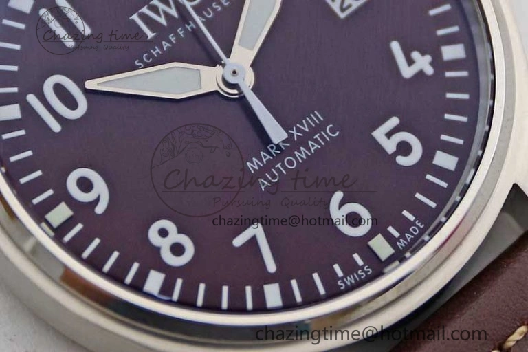 Mark XVIII IW327010 SS M+F 1:1 Best Edition Brown Dial on Brown Leather Strap A Refined 7049