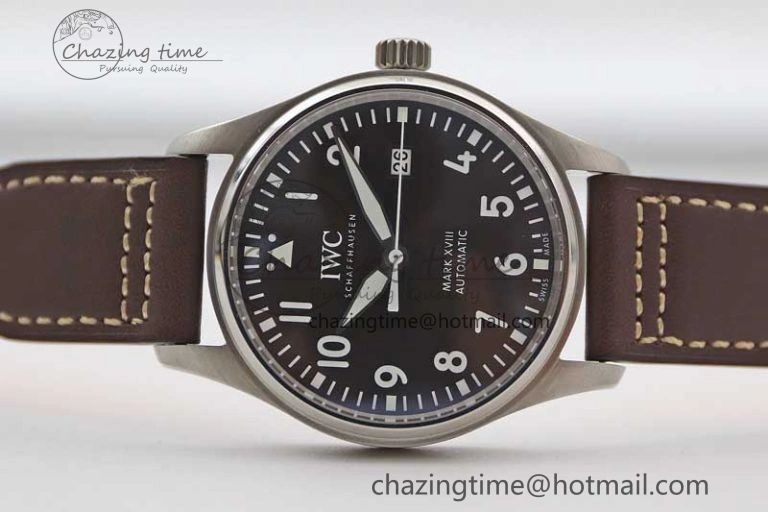 Mark XVIII IW327010 SS M+F 1:1 Best Edition Brown Dial on Brown Leather Strap A Refined 7049