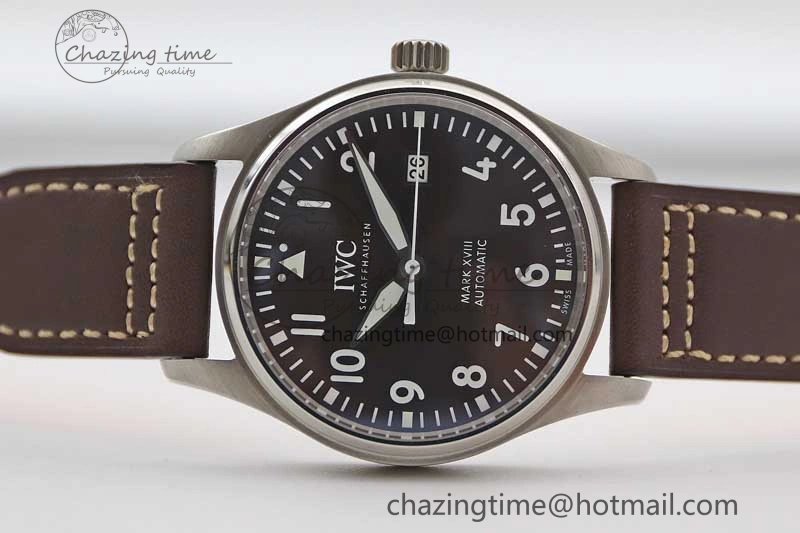 Mark XVIII IW327010 SS M+F 1:1 Best Edition Brown Dial on Brown Leather Strap A Refined 7049