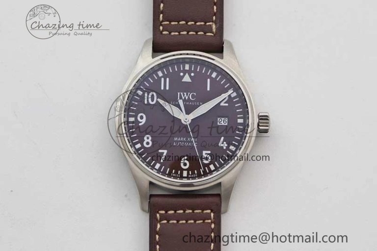 Mark XVIII IW327010 SS M+F 1:1 Best Edition Brown Dial on Brown Leather Strap A Refined 7049