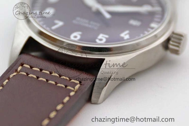 Mark XVIII IW327010 SS M+F 1:1 Best Edition Brown Dial on Brown Leather Strap A Refined 7049