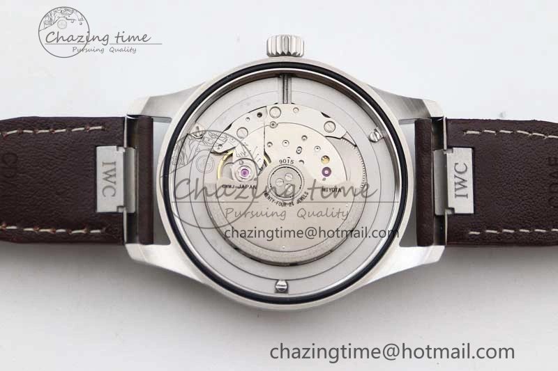 QuickDry Mark XVIII IW327010 SS M+F 1:1 Best Edition Green Dial on Brown Leather Strap A35111 (Free Nylon Strap) 7036
