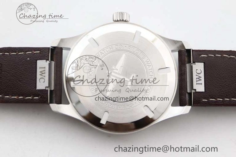 QuickDry Mark XVIII IW327010 SS M+F 1:1 Best Edition Green Dial on Brown Leather Strap A35111 (Free Nylon Strap) 7036