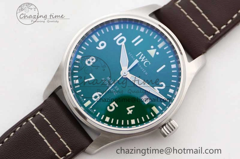 QuickDry Mark XVIII IW327010 SS M+F 1:1 Best Edition Green Dial on Brown Leather Strap A35111 (Free Nylon Strap) 7036