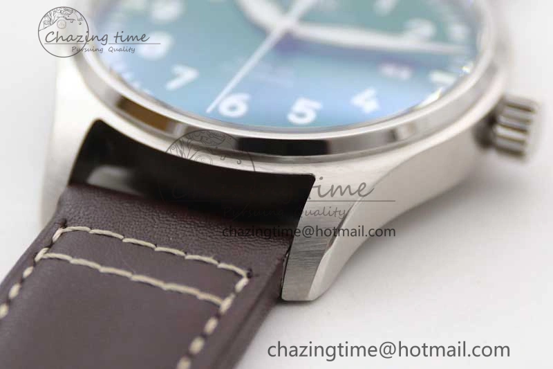 QuickDry Mark XVIII IW327010 SS M+F 1:1 Best Edition Green Dial on Brown Leather Strap A35111 (Free Nylon Strap) 7036