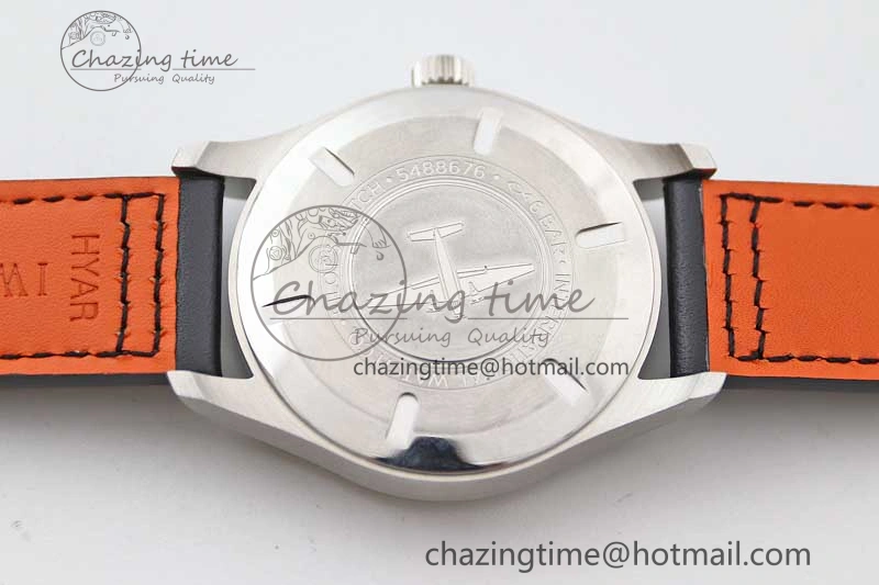 Refined Mark XVIII IW327012 SS M+F 1:1 Best Edition White Dial on Black Leather Strap A 7054