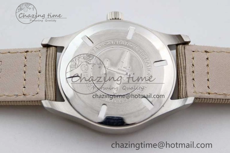 Flexible Mark XVIII IW327012 SS M+F 1:1 Best Edition White Dial on White Nylon Strap A 7053