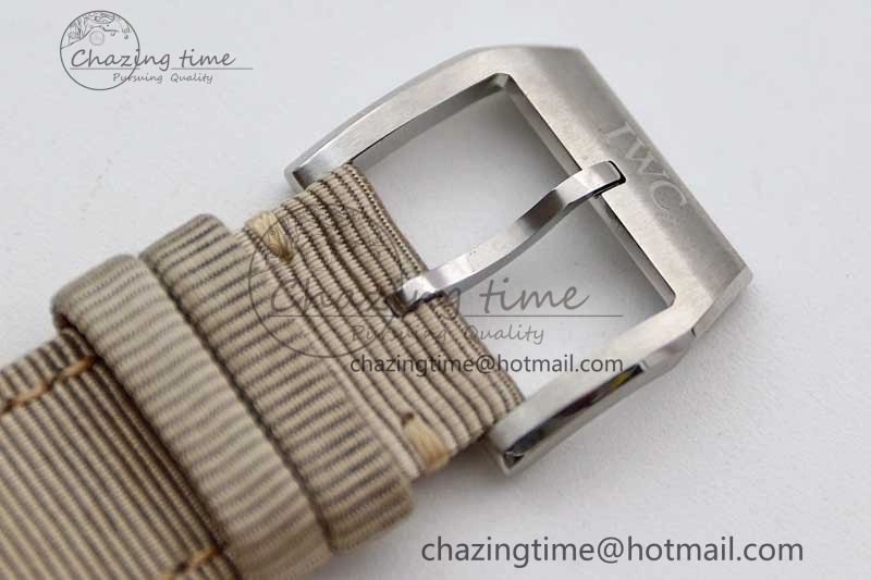 Flexible Mark XVIII IW327012 SS M+F 1:1 Best Edition White Dial on White Nylon Strap A 7053