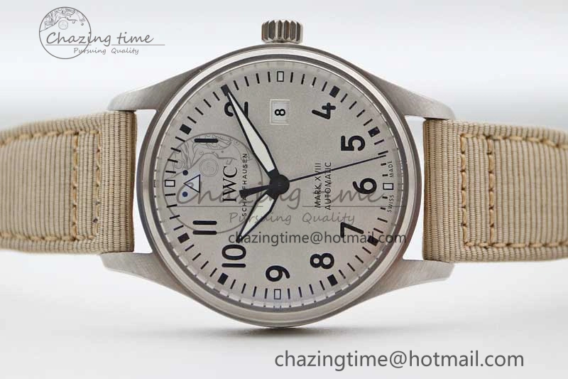 Flexible Mark XVIII IW327012 SS M+F 1:1 Best Edition White Dial on White Nylon Strap A 7053