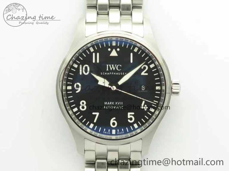 Stretchable Mark XVIII IW327015 MKS 1:1 Best Edition Black Dial On SS Bracelet MIYOTA 9015 V 7207