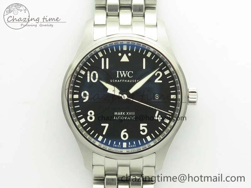 Stretchable Mark XVIII IW327015 MKS 1:1 Best Edition Black Dial On SS Bracelet MIYOTA 9015 V 7207