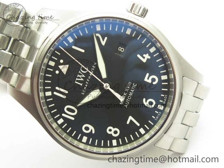 Stretchable Mark XVIII IW327015 MKS 1:1 Best Edition Black Dial On SS Bracelet MIYOTA 9015 V 7207
