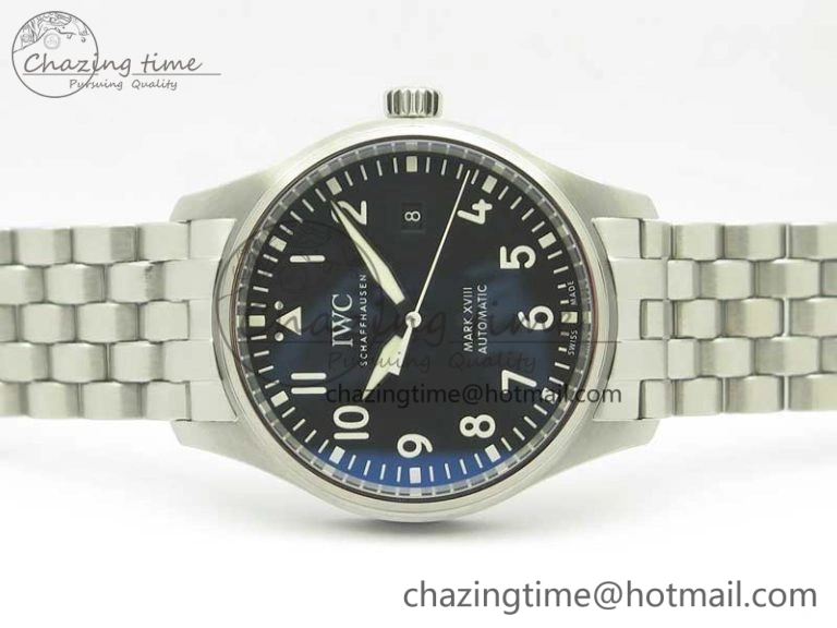 Stretchable Mark XVIII IW327015 MKS 1:1 Best Edition Black Dial On SS Bracelet MIYOTA 9015 V 7207