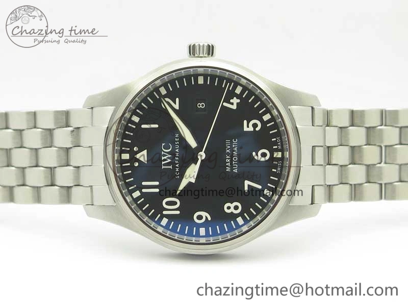 Stretchable Mark XVIII IW327015 MKS 1:1 Best Edition Black Dial On SS Bracelet MIYOTA 9015 V 7207