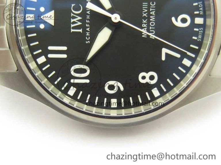 Stretchable Mark XVIII IW327015 MKS 1:1 Best Edition Black Dial On SS Bracelet MIYOTA 9015 V 7207