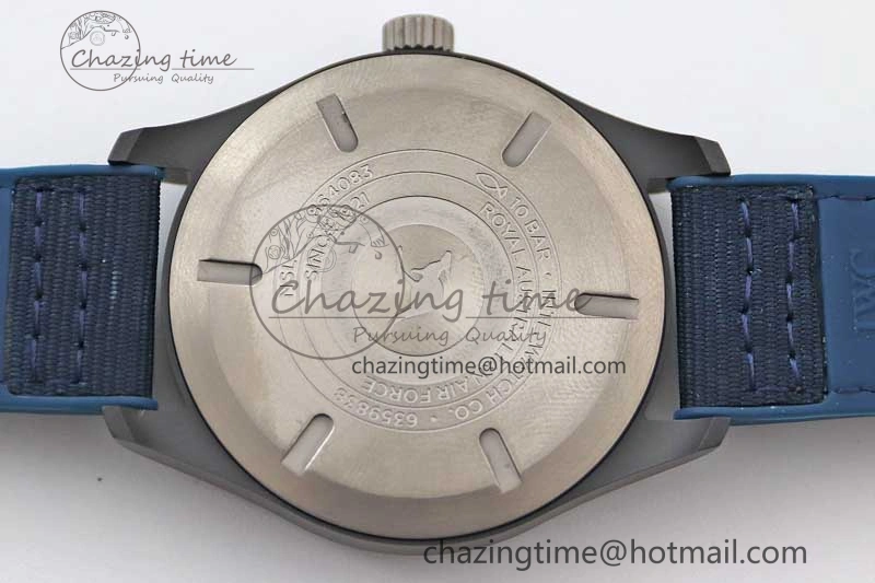 Mark XVIII IW328101 Black Ceramic M+F 1:1 Best Edition Blue Dial on Blue Nylon Strap A OdorResistant 7058