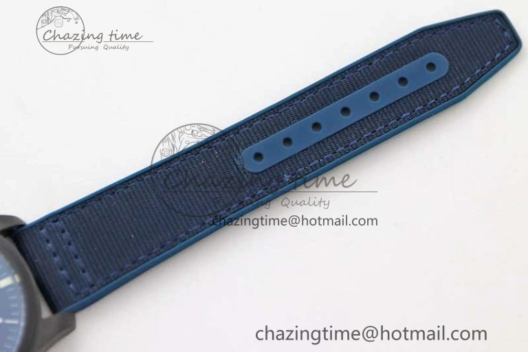 Mark XVIII IW328101 Black Ceramic M+F 1:1 Best Edition Blue Dial on Blue Nylon Strap A OdorResistant 7058