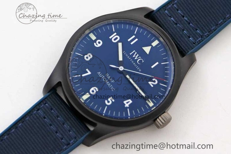 Mark XVIII IW328101 Black Ceramic M+F 1:1 Best Edition Blue Dial on Blue Nylon Strap A OdorResistant 7058