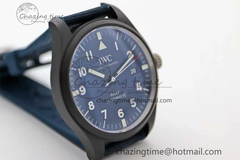 Mark XVIII IW328101 Black Ceramic M+F 1:1 Best Edition Blue Dial on Blue Nylon Strap A OdorResistant 7058