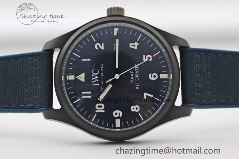 Mark XVIII IW328101 Black Ceramic M+F 1:1 Best Edition Blue Dial on Blue Nylon Strap A OdorResistant 7058