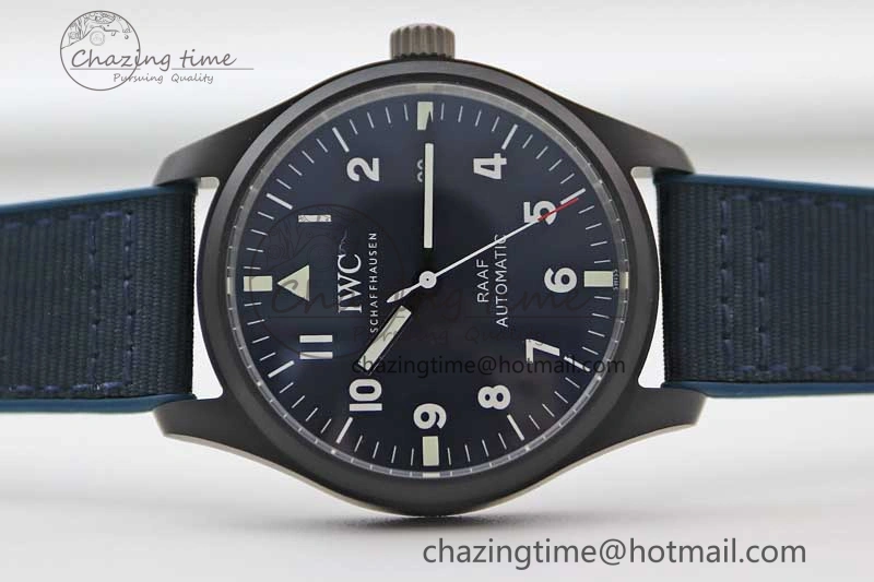 Mark XVIII IW328101 Black Ceramic M+F 1:1 Best Edition Blue Dial on Blue Nylon Strap A OdorResistant 7058