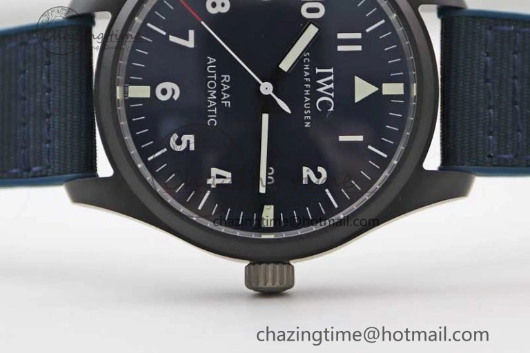 Mark XVIII IW328101 Black Ceramic M+F 1:1 Best Edition Blue Dial on Blue Nylon Strap A OdorResistant 7058