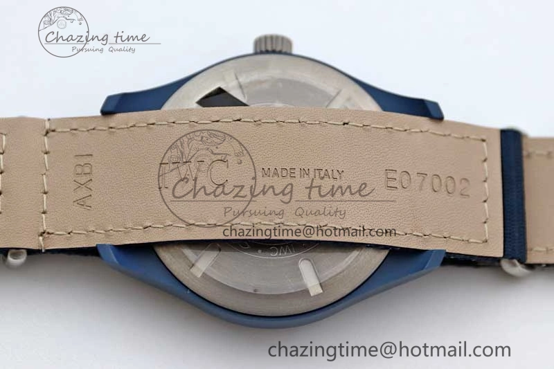 Mark XVIII IW328101 Blue Ceramic M+F 1:1 Best Edition Blue Dial on Blue Nylon Strap A Upgraded 7046
