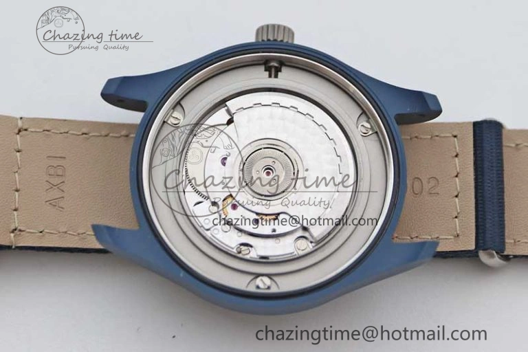Mark XVIII IW328101 Blue Ceramic M+F 1:1 Best Edition Blue Dial on Blue Nylon Strap A Upgraded 7046