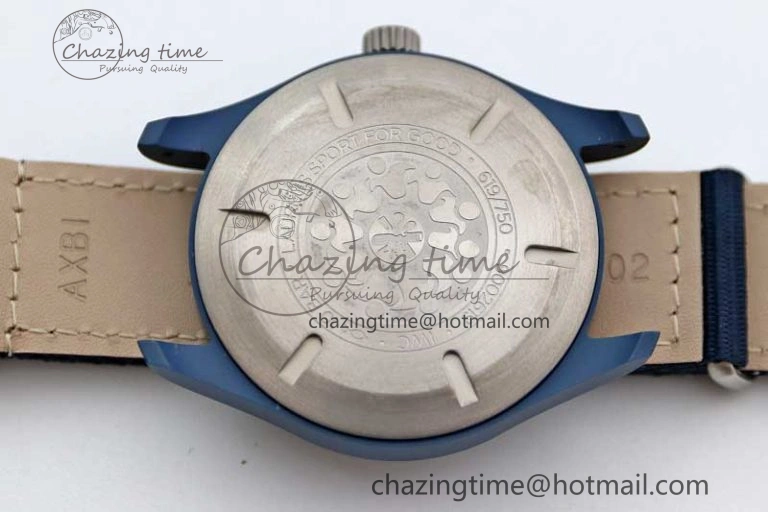 Mark XVIII IW328101 Blue Ceramic M+F 1:1 Best Edition Blue Dial on Blue Nylon Strap A Upgraded 7046