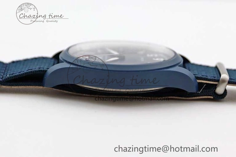 Mark XVIII IW328101 Blue Ceramic M+F 1:1 Best Edition Blue Dial on Blue Nylon Strap A Upgraded 7046