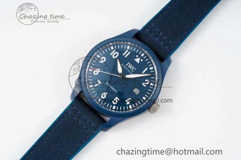 Mark XVIII IW328101 Blue Ceramic M+F 1:1 Best Edition Blue Dial on Blue Nylon Strap A UrbanChic 7066
