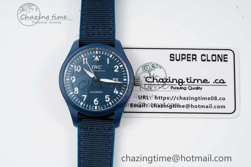 Mark XVIII IW328101 Blue Ceramic M+F 1:1 Best Edition Blue Dial on Blue Nylon Strap A UrbanChic 7066