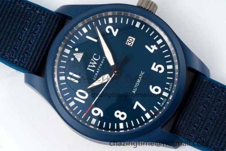 Mark XVIII IW328101 Blue Ceramic M+F 1:1 Best Edition Blue Dial on Blue Nylon Strap A UrbanChic 7066