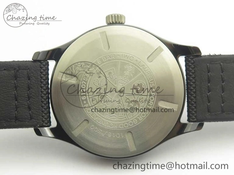 SportInspired Mark XVIII LAUREUS IW324703 Black Ceramic MKF Best Edition on Black Nylon Strap MIYOTA 9015 V 7186