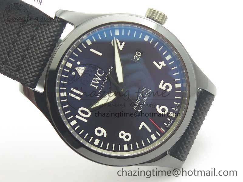 SportInspired Mark XVIII LAUREUS IW324703 Black Ceramic MKF Best Edition on Black Nylon Strap MIYOTA 9015 V 7186