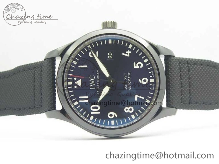SportInspired Mark XVIII LAUREUS IW324703 Black Ceramic MKF Best Edition on Black Nylon Strap MIYOTA 9015 V 7186