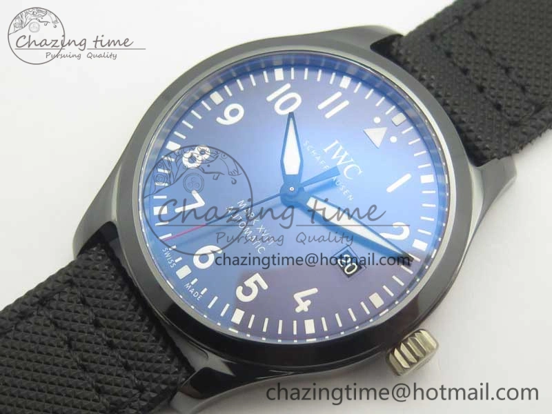 SportInspired Mark XVIII LAUREUS IW324703 Black Ceramic MKF Best Edition on Black Nylon Strap MIYOTA 9015 V 7186