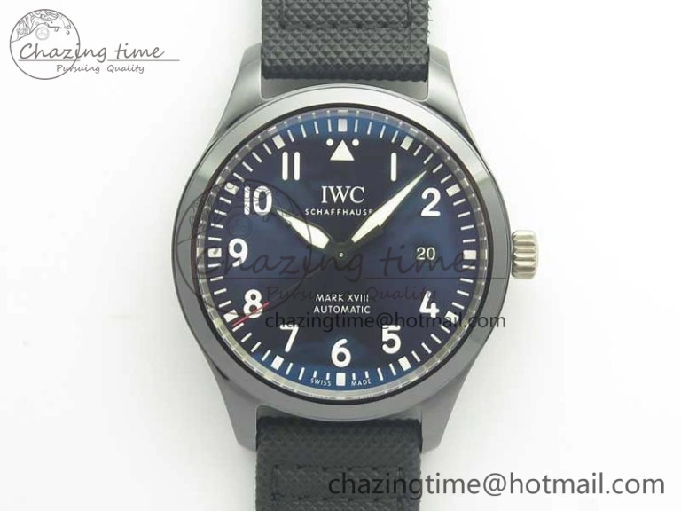 SportInspired Mark XVIII LAUREUS IW324703 Black Ceramic MKF Best Edition on Black Nylon Strap MIYOTA 9015 V 7186