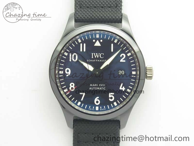 SportInspired Mark XVIII LAUREUS IW324703 Black Ceramic MKF Best Edition on Black Nylon Strap MIYOTA 9015 V 7186