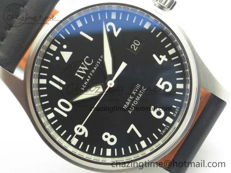 Resilient Mark XVIII Le Petit Prince IW327001 SS MKS 1:1 Best Edition Black Dial On Leather Strap MIYOTA9015 V 7216