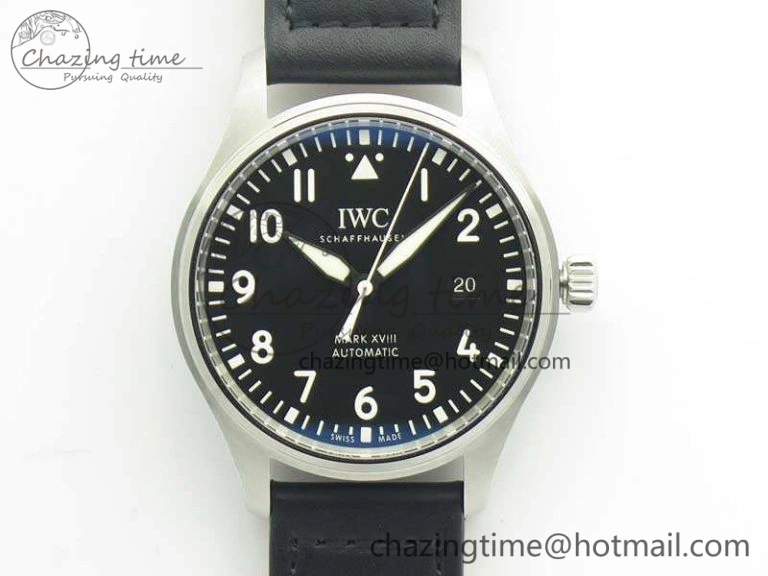 Resilient Mark XVIII Le Petit Prince IW327001 SS MKS 1:1 Best Edition Black Dial On Leather Strap MIYOTA9015 V 7216