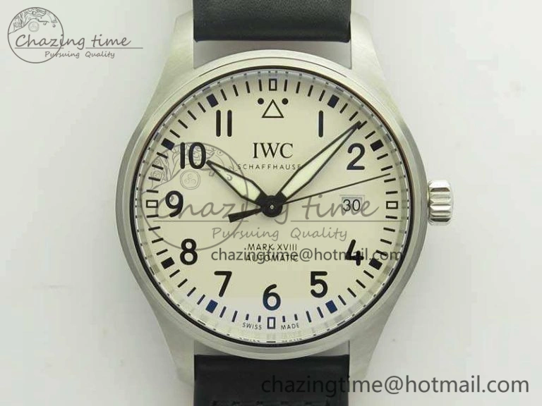 Neat Mark XVIII Le Petit Prince IW327001 SS MKS 1:1 Best Edition White Dial On Leather Strap MIYOTA9015 V 7220