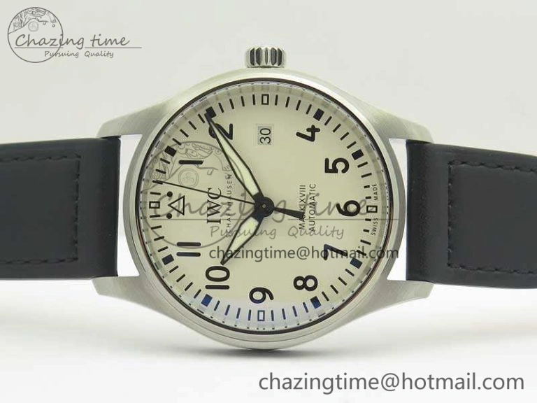 Neat Mark XVIII Le Petit Prince IW327001 SS MKS 1:1 Best Edition White Dial On Leather Strap MIYOTA9015 V 7220