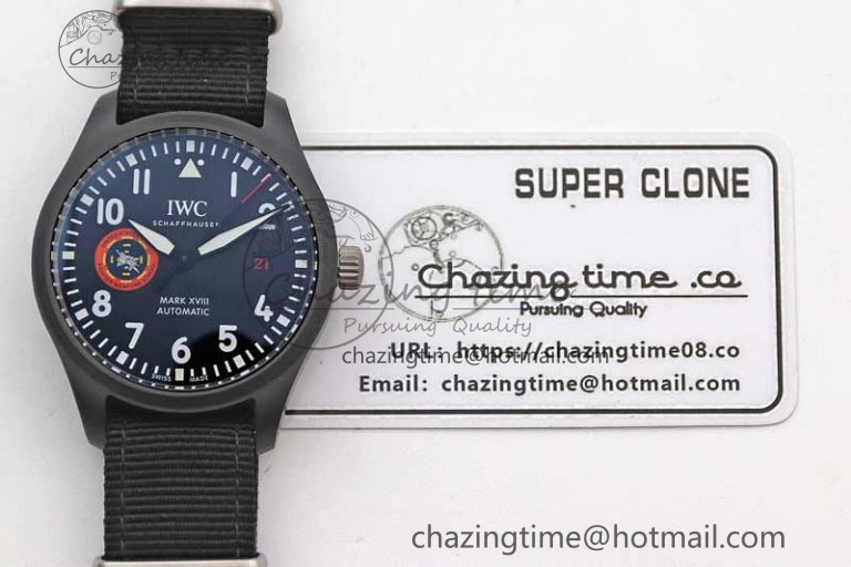 Mark XVIII ‘TOPGUN SFTI’ Ceramic M+F Best Edition Black Dial on Black Nylon Strap A Sleek 7047