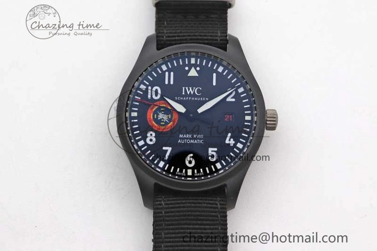 Mark XVIII ‘TOPGUN SFTI’ Ceramic M+F Best Edition Black Dial on Black Nylon Strap A Sleek 7047