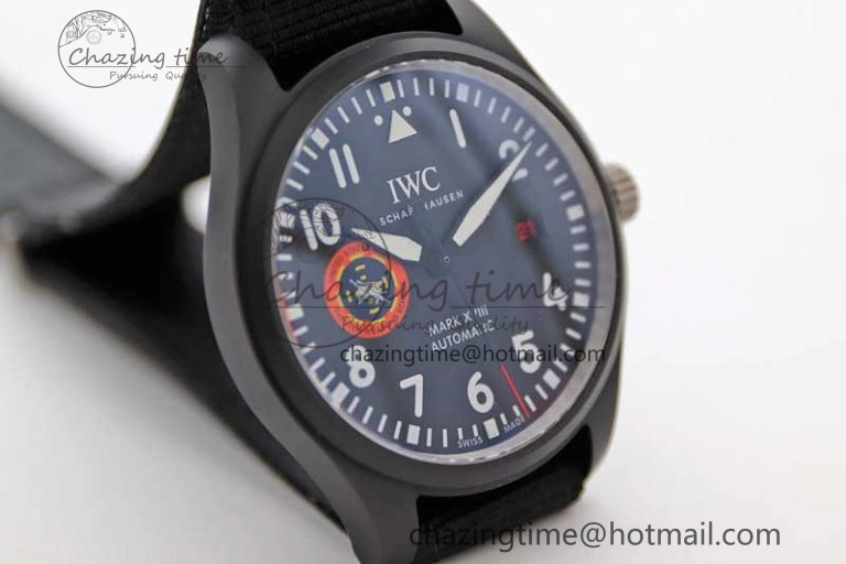 Mark XVIII ‘TOPGUN SFTI’ Ceramic M+F Best Edition Black Dial on Black Nylon Strap A Sleek 7047