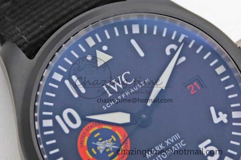 Mark XVIII ‘TOPGUN SFTI’ Ceramic M+F Best Edition Black Dial on Black Nylon Strap A Sleek 7047