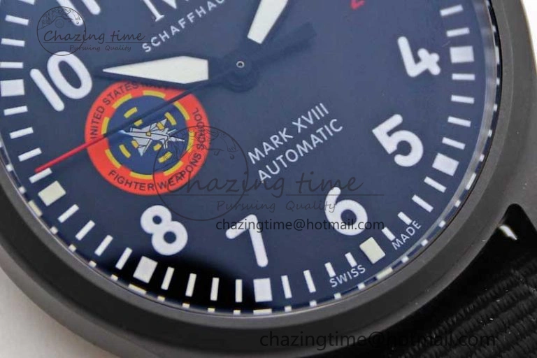 Mark XVIII ‘TOPGUN SFTI’ Ceramic M+F Best Edition Black Dial on Black Nylon Strap A Sleek 7047
