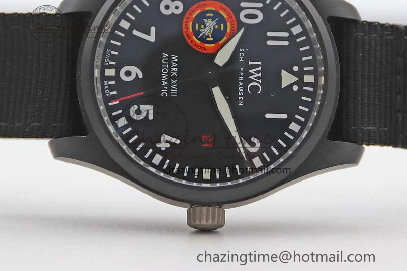 Mark XVIII ‘TOPGUN SFTI’ Ceramic M+F Best Edition Black Dial on Black Nylon Strap A Sleek 7047