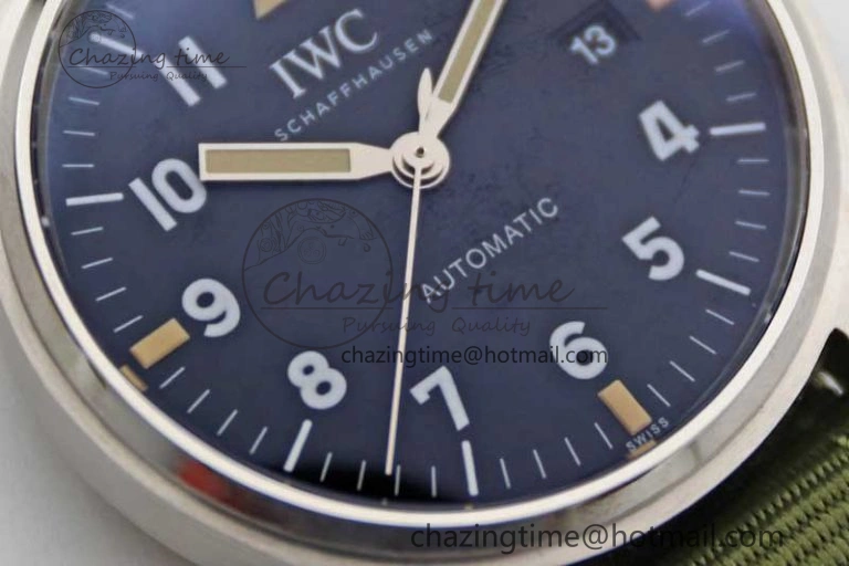 Mark XVIII “TRIBUTE TO MARK XI” IW327007 M+F 1:1 Best Edition Black Dial on Green Nylon Strap A Sporty 7050